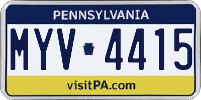 PA license plate MYV4415