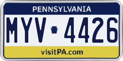 PA license plate MYV4426