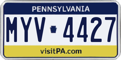 PA license plate MYV4427