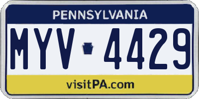 PA license plate MYV4429