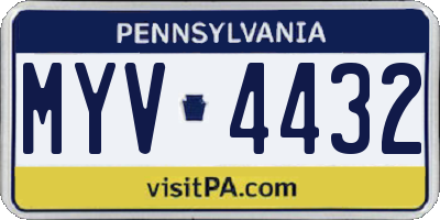 PA license plate MYV4432