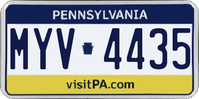 PA license plate MYV4435