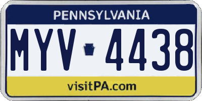 PA license plate MYV4438