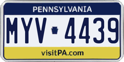 PA license plate MYV4439