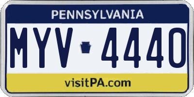 PA license plate MYV4440