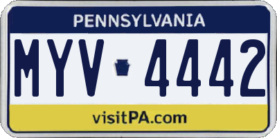 PA license plate MYV4442