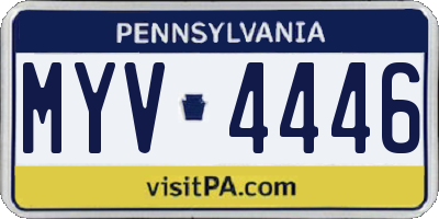 PA license plate MYV4446