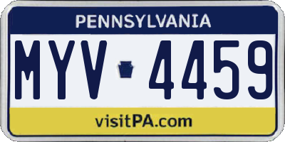 PA license plate MYV4459