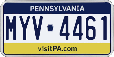 PA license plate MYV4461