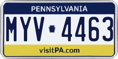 PA license plate MYV4463