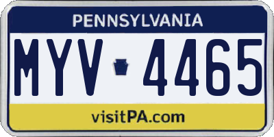 PA license plate MYV4465