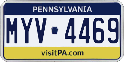 PA license plate MYV4469