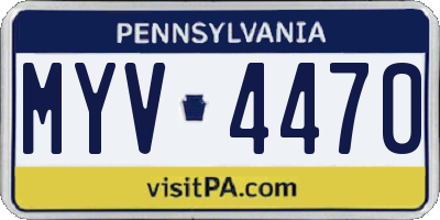 PA license plate MYV4470