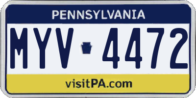 PA license plate MYV4472