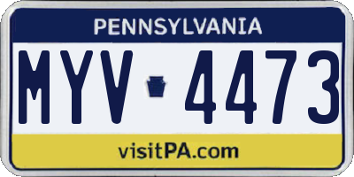 PA license plate MYV4473