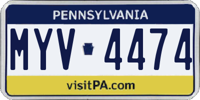 PA license plate MYV4474