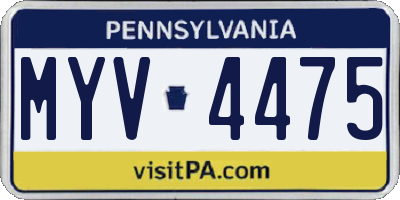 PA license plate MYV4475