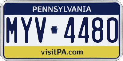 PA license plate MYV4480