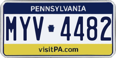 PA license plate MYV4482