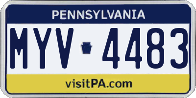 PA license plate MYV4483