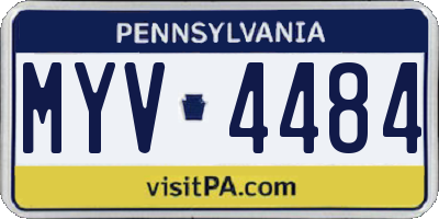 PA license plate MYV4484