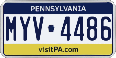 PA license plate MYV4486