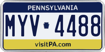 PA license plate MYV4488