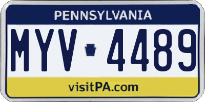 PA license plate MYV4489
