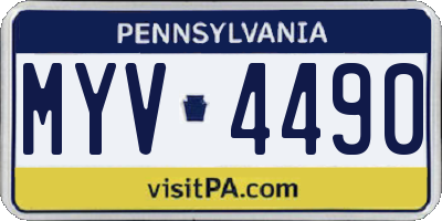 PA license plate MYV4490