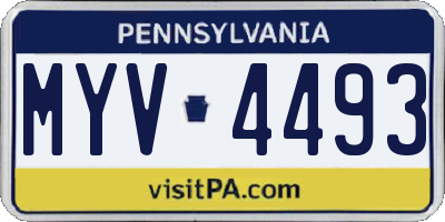 PA license plate MYV4493