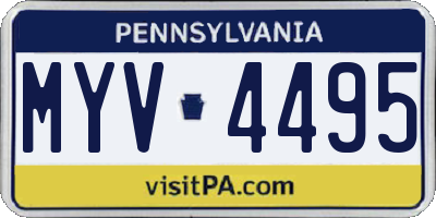 PA license plate MYV4495