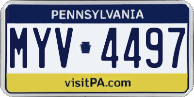 PA license plate MYV4497