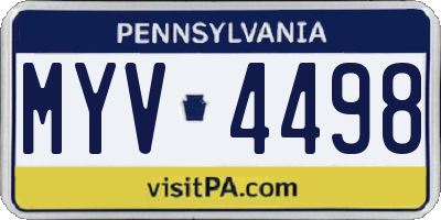 PA license plate MYV4498