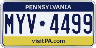 PA license plate MYV4499