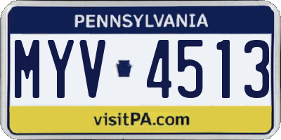 PA license plate MYV4513