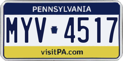 PA license plate MYV4517
