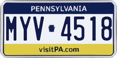 PA license plate MYV4518