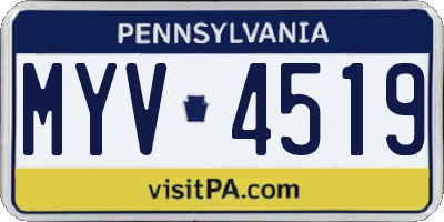 PA license plate MYV4519