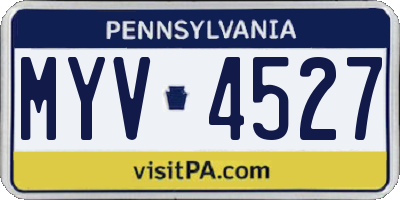 PA license plate MYV4527