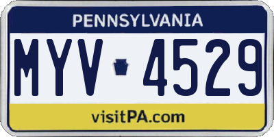 PA license plate MYV4529