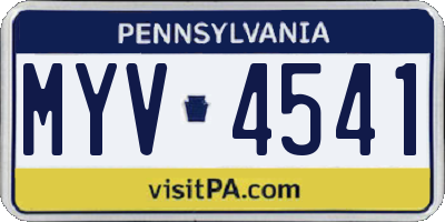 PA license plate MYV4541