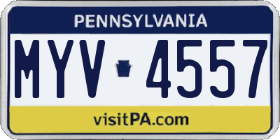 PA license plate MYV4557
