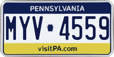 PA license plate MYV4559