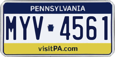 PA license plate MYV4561