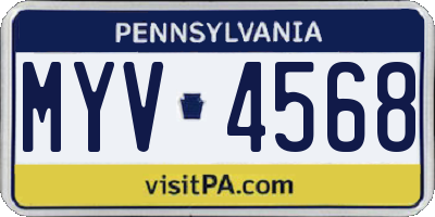 PA license plate MYV4568
