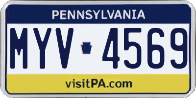 PA license plate MYV4569