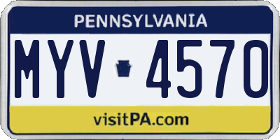 PA license plate MYV4570