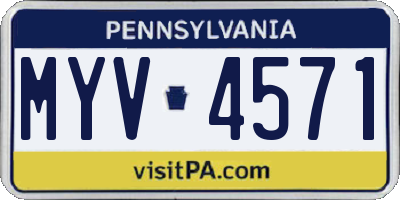 PA license plate MYV4571