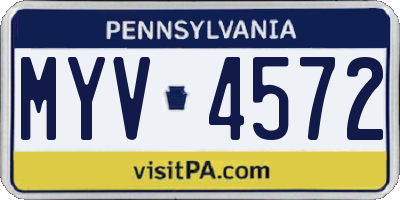 PA license plate MYV4572