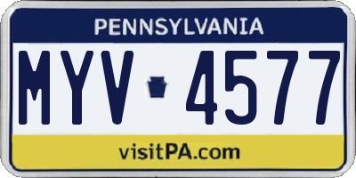 PA license plate MYV4577